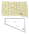 Douglas County South Dakota Incorporated and Unincorporated areas Delmont Highlighted