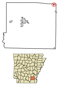 Location of Winchester in Drew County, Arkansas.