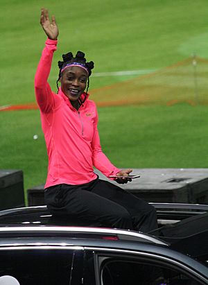 Elaine Thompson at the Brussels Memorial Van Damme in 2017 (cropped)