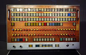 Ferranti Atlas computer control console from the University of London, about 1964 - Science Museum, London - DSC05584