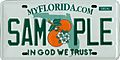 Florida license plate In God We Trust