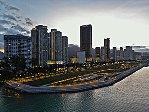 Gurney Bay in George Town, Penang at dusk 2024