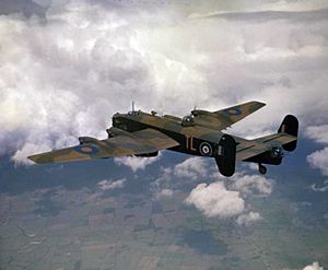 Halifax II 35 Sqn RAF in flight c1942