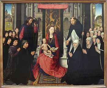 Hans Memling La Vierge et l Enfant entre Saint Jacques et Saint Dominique 1488 1490