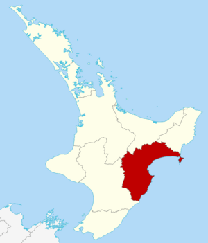 Hawke's Bay within the North Island, New Zealand