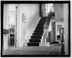 Historic American Buildings Survey, Hanns P. Weber, Photographer Mar. 1934, DETAIL VIEW OF MAIN STAIRS. - Clifford Miller House, State Route 23, Claverack, Columbia County, NY HABS NY,11-CLAV,2-5