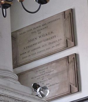 John Wilkes Plaque Grosvenor