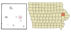 Location of Onslow, Iowa