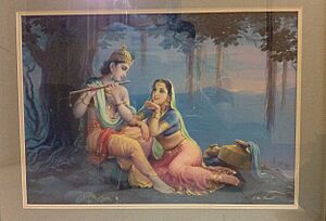 Krishna and Radha poster painting