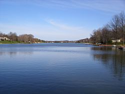 Lake Tomahawk reservoir viewed from the west
