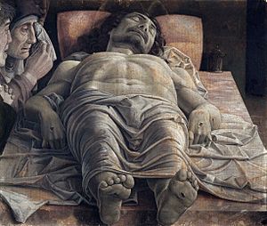 Lamentación sobre Cristo muerto, por Andrea Mantegna