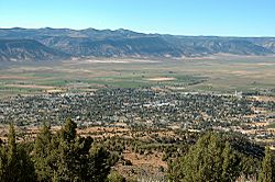 Birdseye view of Manti and the Sanpete Valley, August 2004