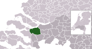 Highlighted position of Steenbergen in a municipal map of North Brabant