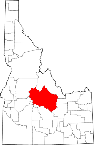 Map of Idaho highlighting Custer County