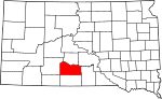 State map highlighting Mellette County