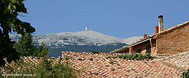 Mont Ventoux over the roofs of Flassan