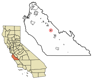 Location of Greenfield in Monterey County, California.
