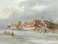Moored boats from Arakan or Chittagong
