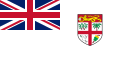 Flag of Fiji with white background and emblem of Fiji