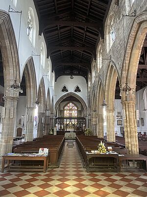 Nave looking east - St Margaret's Church, Leicester