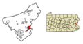 Northampton County Pennsylvania Incorporated and Unincorporated areas Easton Highlighted