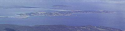 Opossum Bay,South Arm from Mt Wellington
