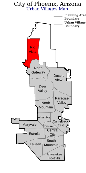 Location of Rio Vista highlighted in red.
