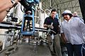 President Rodrigo Duterte is accompanied by Pampanga Governor Lilia Pineda during an ocular inspection of the seized shabu laboratory in Arayat, Pampanga on September 27