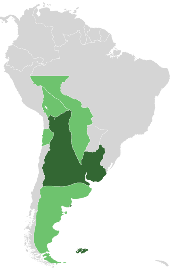 Location of Provincias del Río de la Plata