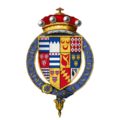 Quartered arms of Sir Arthur Grey, 14th Baron Grey de Wilton, KG