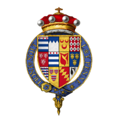 Quartered arms of Sir Arthur Grey, 14th Baron Grey de Wilton, KG