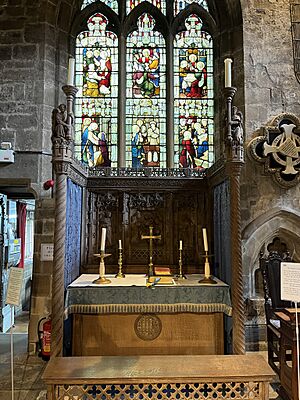 St Helen's Church, Sefton – altar in north aisle (Lady) chapel
