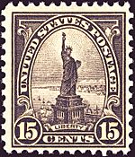 Statue of Liberty stamp 15c 1922 issue