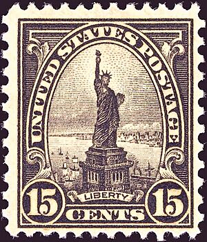 Statue of Liberty stamp 15c 1922 issue