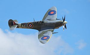 Supermarine Spitfire Mk IX flying past