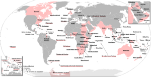 Map of the British empire at its greatest extent in 1920 Stock