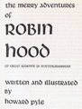 The Merry Adventures of Robin Hood, 1 Title page