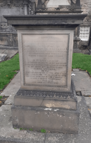 The grave of Rev James Struthers, Greyfriars Kirkyard