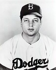 Tommy Lasorda with the Brooklyn Dodgers in 1954