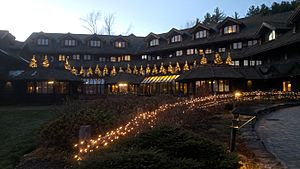 Trapp Family Lodge with Christmas trees 24 Nov 2017