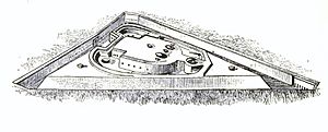 Triangular Brialmont fort, 1914