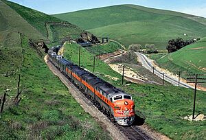 WP 803A with the California Zephyr in Altamont, February 1970.jpg
