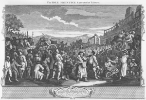 William Hogarth - Industry and Idleness, Plate 11; The Idle 'Prentice Executed at Tyburn