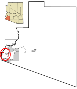 Yuma County Incorporated and Unincorporated areas Cocopah Tribe highlighted
