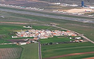 Aerial view of Villar del Pozo, located near the Ciudad Real Airport.