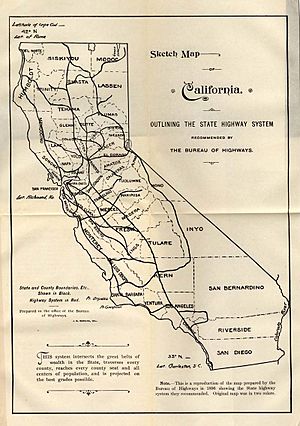 1896 recommended state highway system for California
