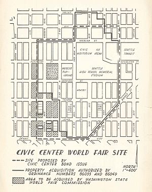 1960 map of what became Seattle Center