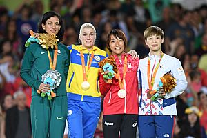 2016 Paralympics judo 57 kg women podium