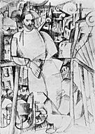 Albert Gleizes, 1912, Dessin pour L'Homme au balcon, Salon des Indépendants 1912, published in Du "Cubisme", 1912