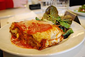Beef lasagna at Cafe Stax, July 2009